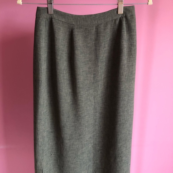 Vintage Olive Green Midi Skirt - Picture 4 of 10
